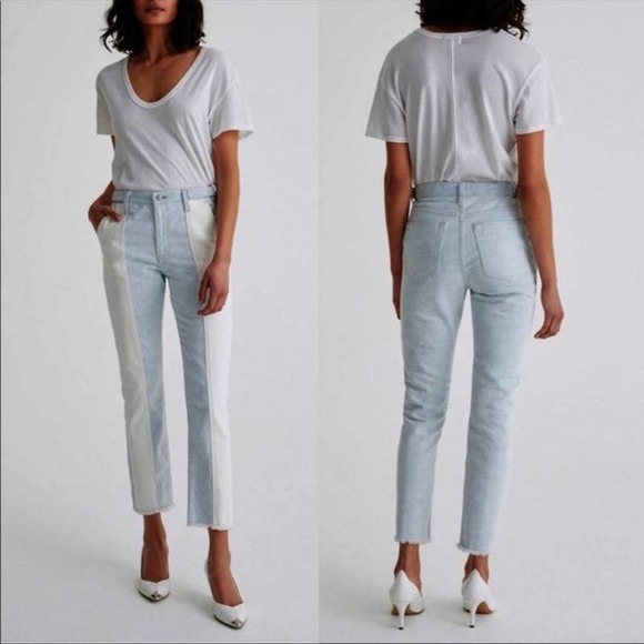 Ag Adriano Goldschmied Denim - AG The Isabelle Panelled High Rise Jeans NEW